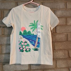 Cat & Jack Cream Tropical Graphic T-Shirt